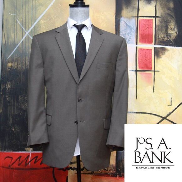 46R Jos A Bank Signature Mens Sportcoat Blazer Jacket Wool C080619 - Picture 1 of 9